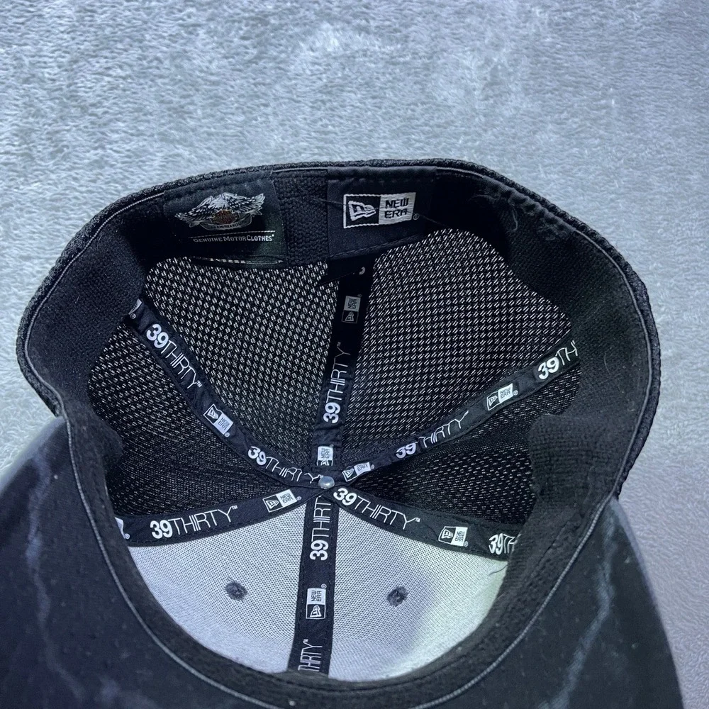 Harley Davidson Motorcycles‎ Mens Gray Black Mesh Baseball Cap New Era 39Thirty